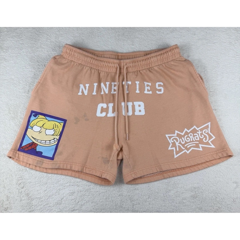 Nickelodeon Rugrats "Nineties Club" Lounge‎ Shorts Size M Orange 90's Y2K  READ